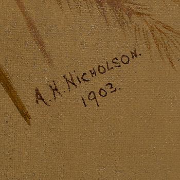 OKÄND KONSTNÄR, olja på duk, signerad A H Nicholson, daterad 1903.