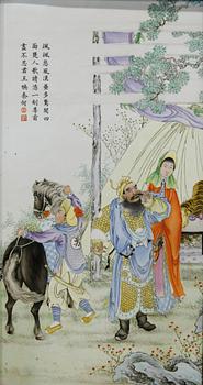 A group of four Chinese porcelain placques, Republic, early 20th century.