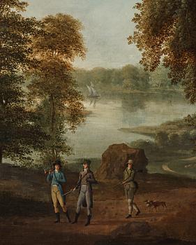 Pehr Emanuel Limnell, Park landscape with manor house/Pastoral landscape with waterfall.