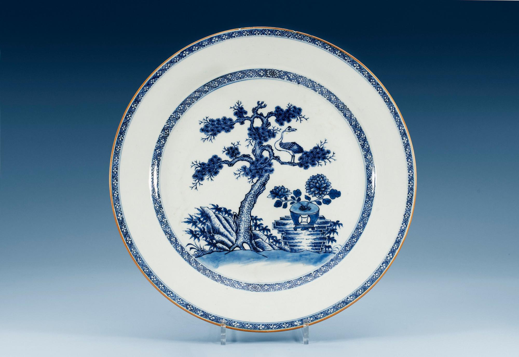 FAT, kompaniporslin. Qing dynastin, Qianlong (1736-95).