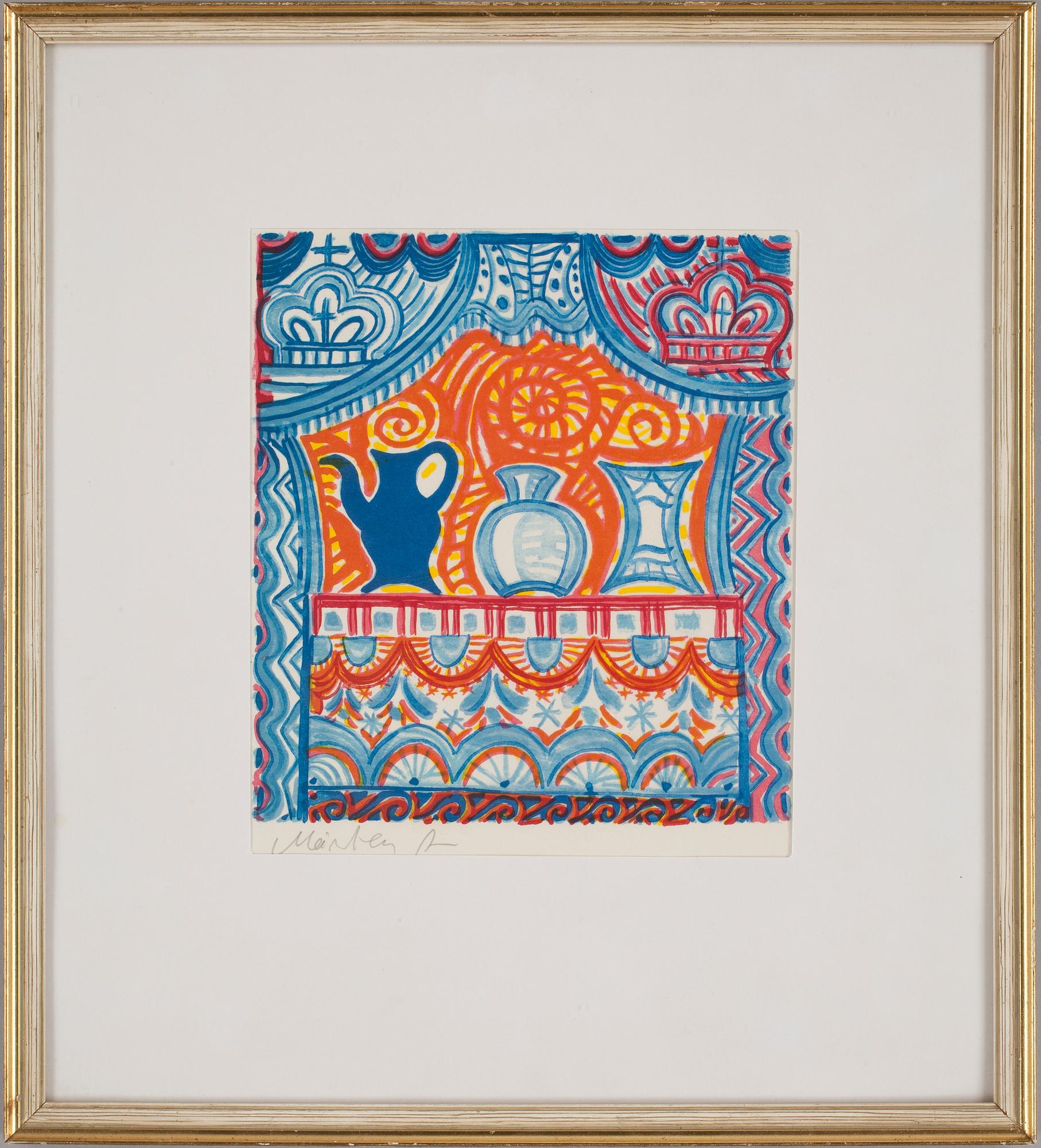 MÅRTEN ANDERSSON, färglitografi. Sign.