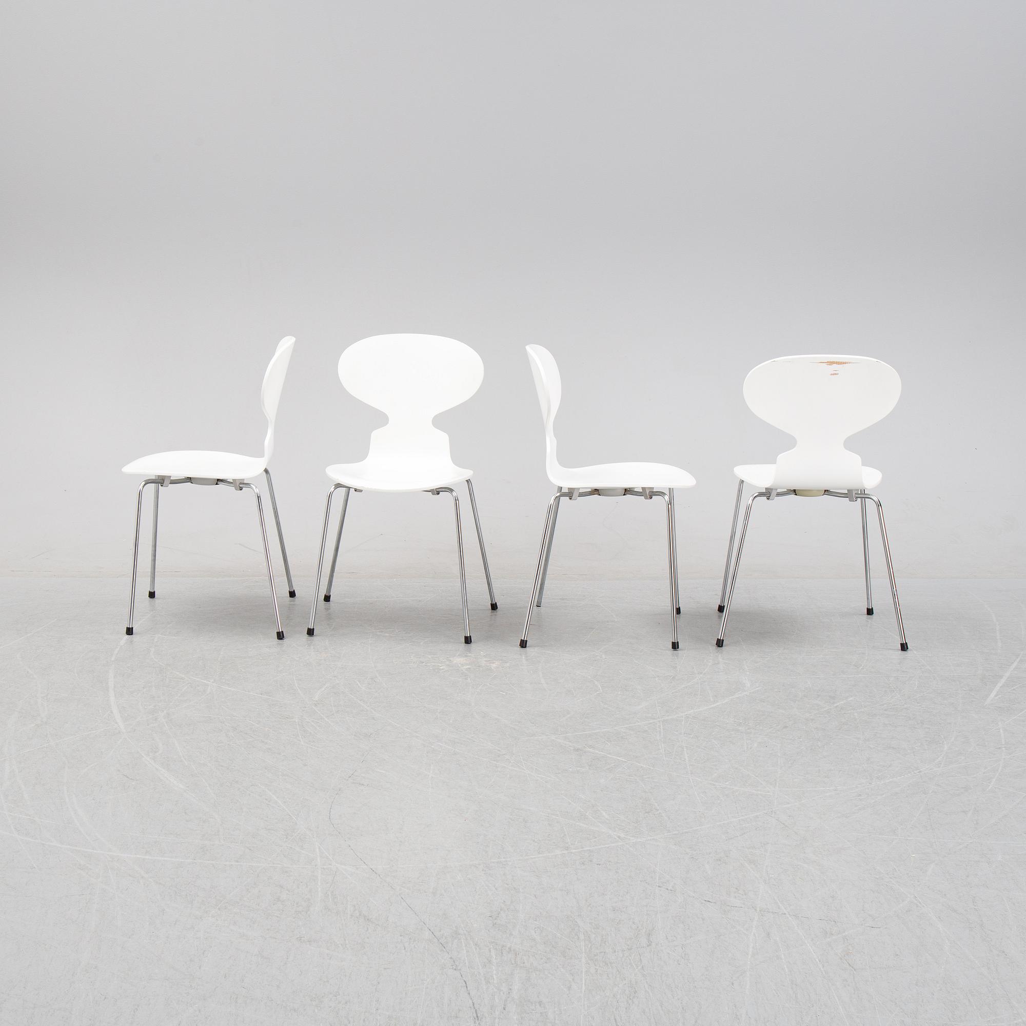 Arne Jacobsen, stolar, 4 st, "Myran", Fritz Hansen, 2000-2003.