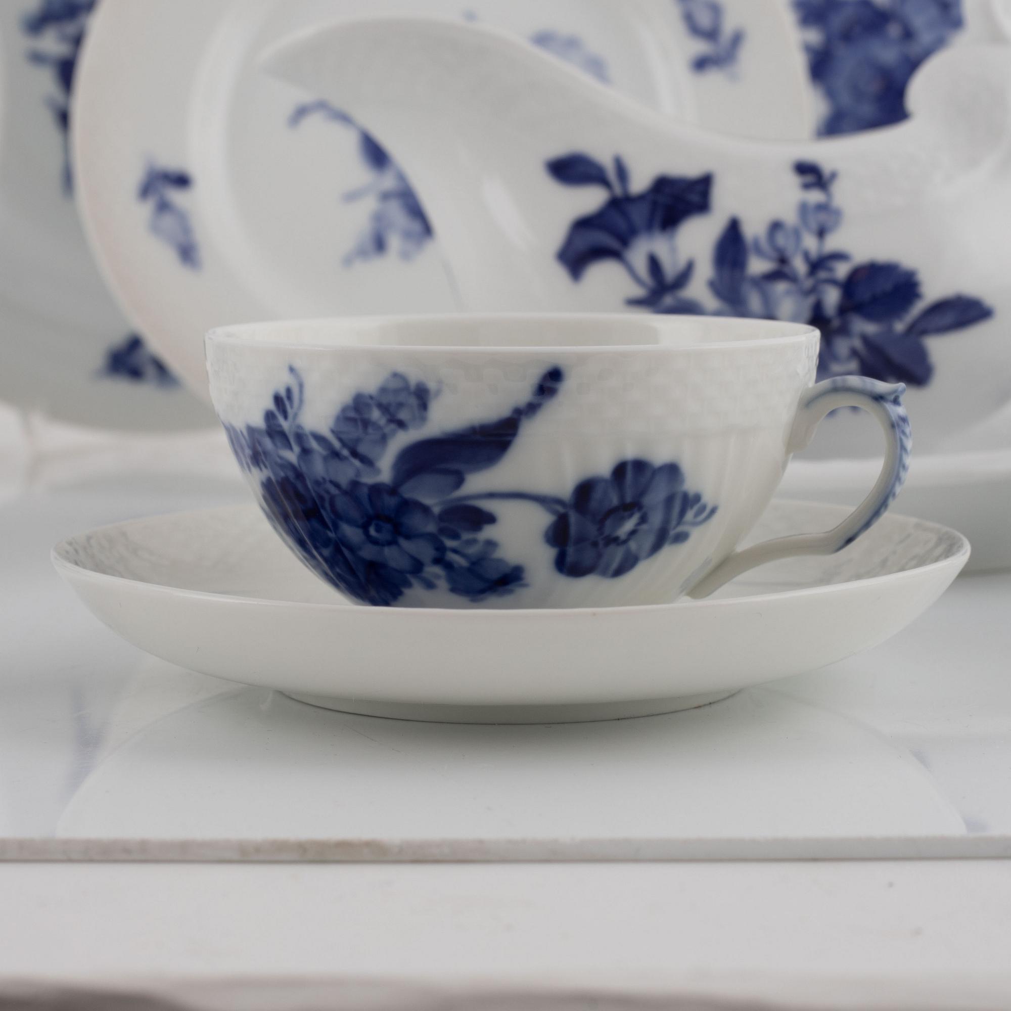 119 pieces of a 'Blue flower' porcelain service, Royal Copenhagen, Denmark.