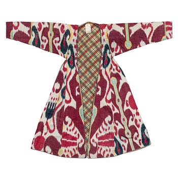 514. A woman’s Chapan, silk and cotton Ikat, Central Asia, 1880s.