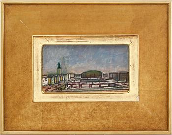 OKÄND KONSTNÄR, 4 st, akvarell och olja på duk, 1900-tal.