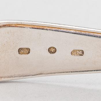 Johann Gottfried Möring, knivar och gafflar, 18 st, silver, Reval 1790-1818.