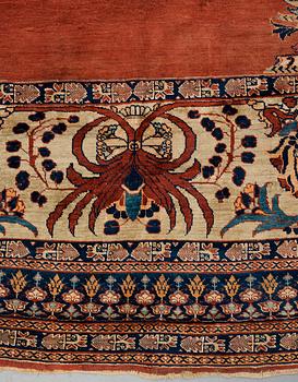 Matto, an antique silk Heriz, ca 166,5-170 cm x 116-120 cm.