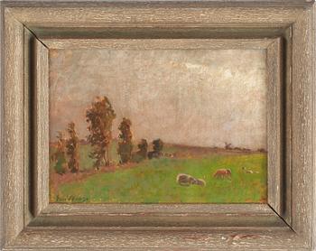 EVA BAGGE, olja på pannå, sign.