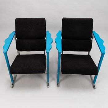 YRJÖ KUKKAPURO, nojatuolipari ja sohvapöytä, "Experiment", Avarte 1980-luku.