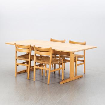 BÖRJE MOGENSEN, matbord samt stolar, 4 st.