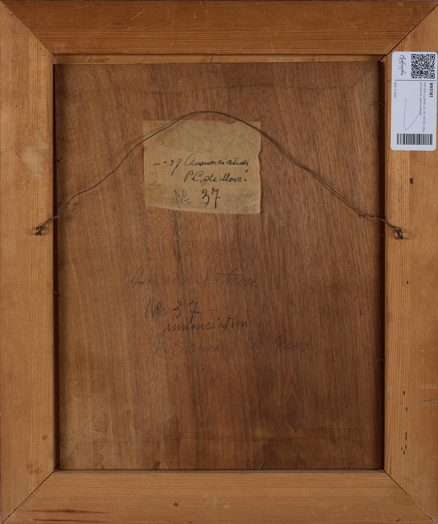 PIETER CORNELIS DE MOOR, oil on panel, signed.