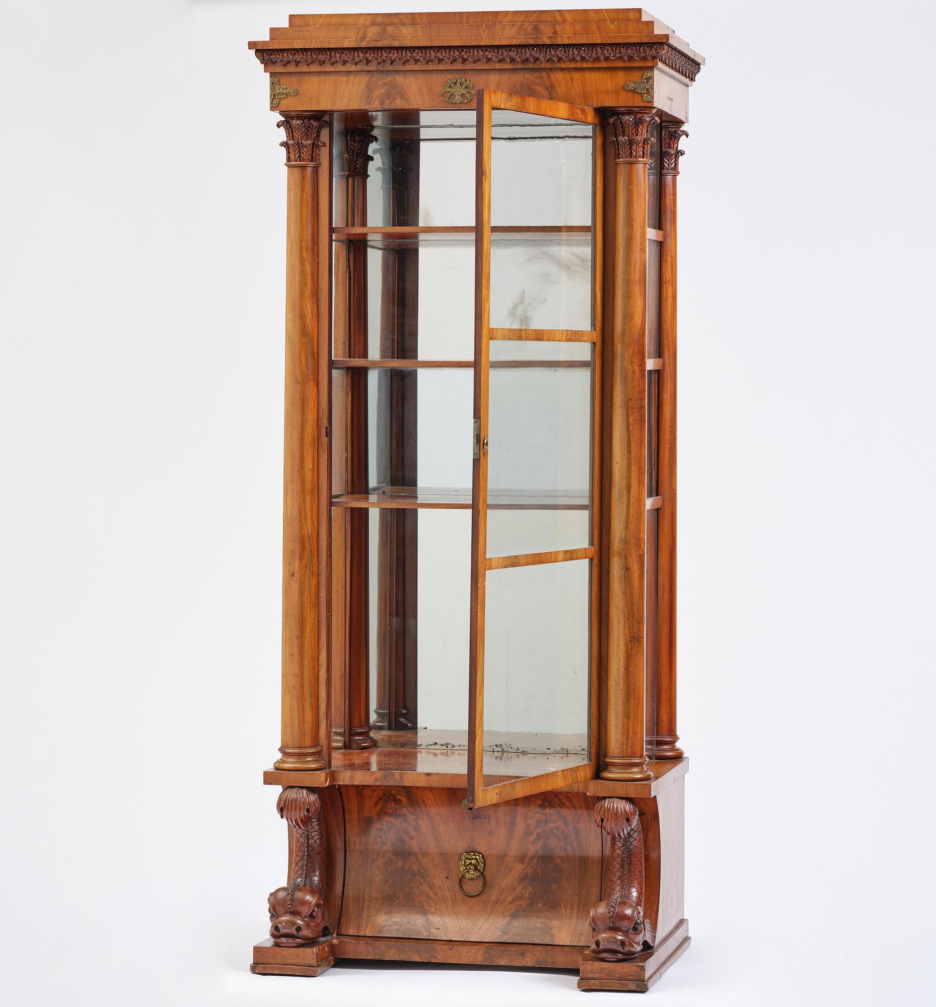 A Swedish Empire mahogany bibliothèque, ca 1830.