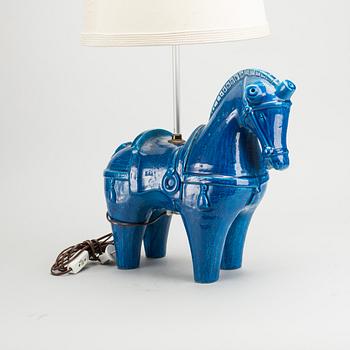 ALDO LONDI, BORDSLAMPA, blå häst, för Bitossi Italien.