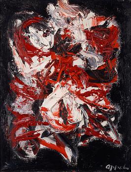 Karel Appel, "Tete Rouge sur Fond Noir".