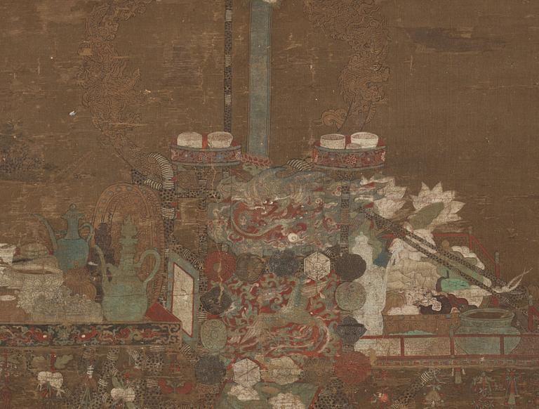 A finely painted hanging scroll by an anonymous artist, presumably Ming Dynasty, 16th/17th century.