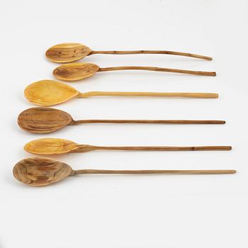 Magnus Ek, a set of six wood spoons for Oaxen Krog.