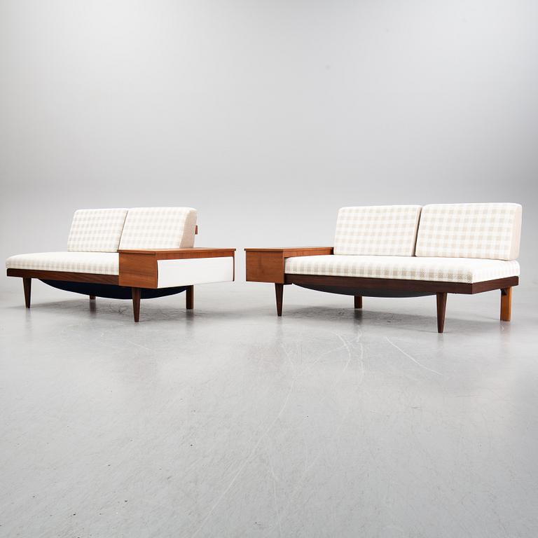 Haldor Vik & Ingmar Relling, a pair of teak sofas or day beds 'Svane', Ekornes, Norway, 1960s.