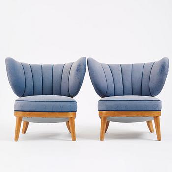 Otto Schulz, a pair of Swedish Modern easy chairs, Boet, Gothenburg 1930s-40s.