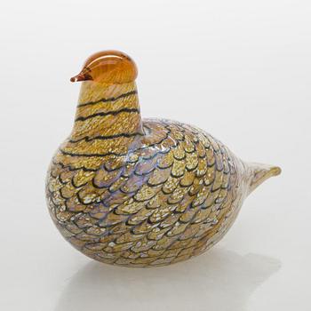 Oiva Toikka, a 'Summer Grouse' glass bird, signed O. Toikka Nuutajärvi.