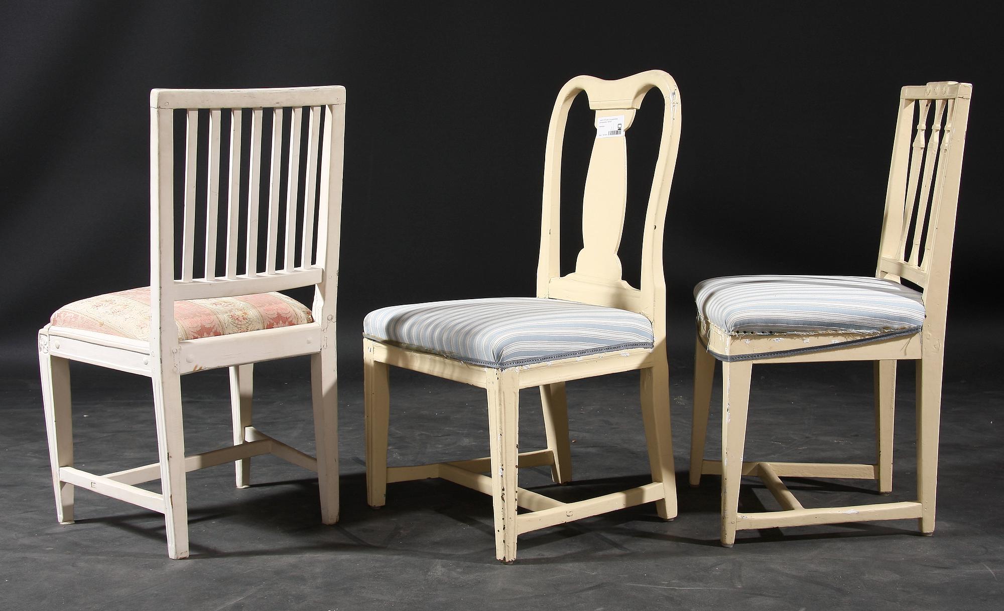 STOLAR, 3 st, gustavianska provinsarbeten, 1800-tal.