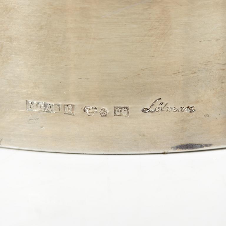 Eric Löfman, ljusstakar, silver, ett par, MGAB, Uppsala, 1970.