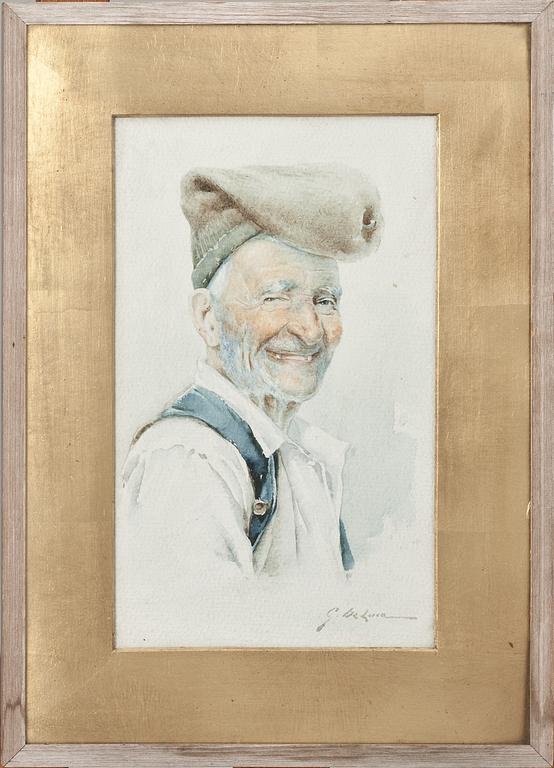 OKÄND KONSTNÄR, akvarell, signerad G. de Luca, omkring 1900.
