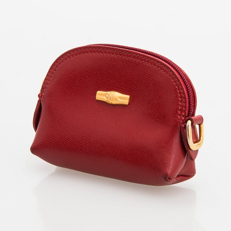 Longchamp, a leather 'Roseau' bag and coin pouch.