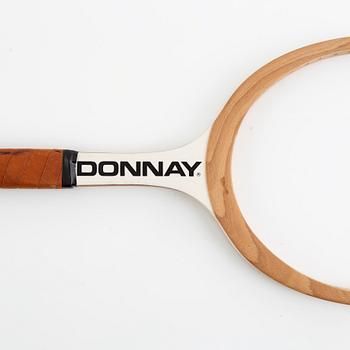 Tennis racket, Signed by Björn Borg. Donnay, specially customized white-painted wooden racket.