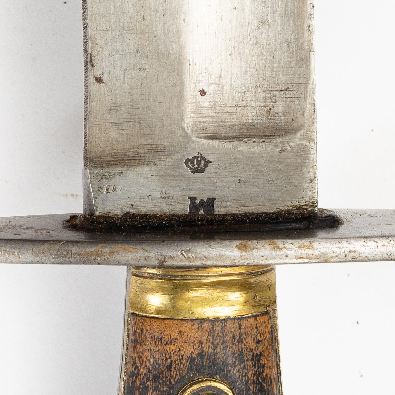 A Swedish cutlass 1810 pattern, with scabbard.