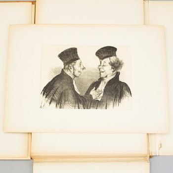 HONORÉ DAUMIER (Efter), mapp med 40 + 5 litografier, utgivna 1918.