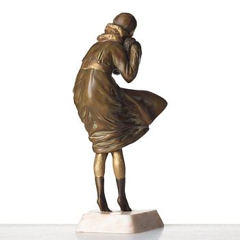 Demetre Chiparus, a patinated bronze and ivory figure "Th Squall", Paris, France 1920's.