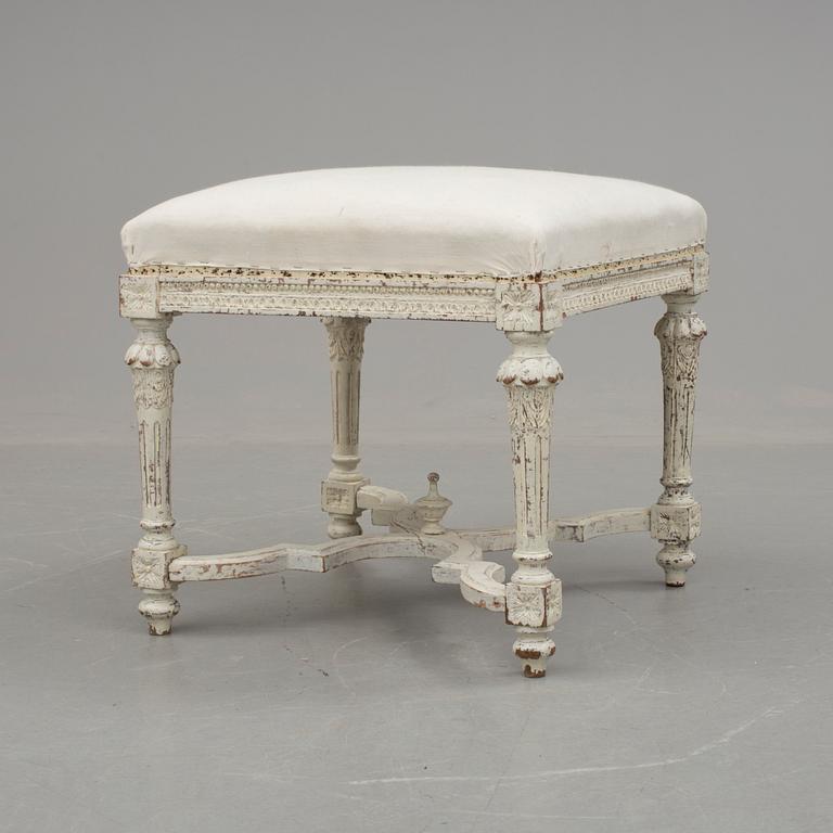 TABURETT, gustaviansk stil/barockstil, sent 1800-tal.