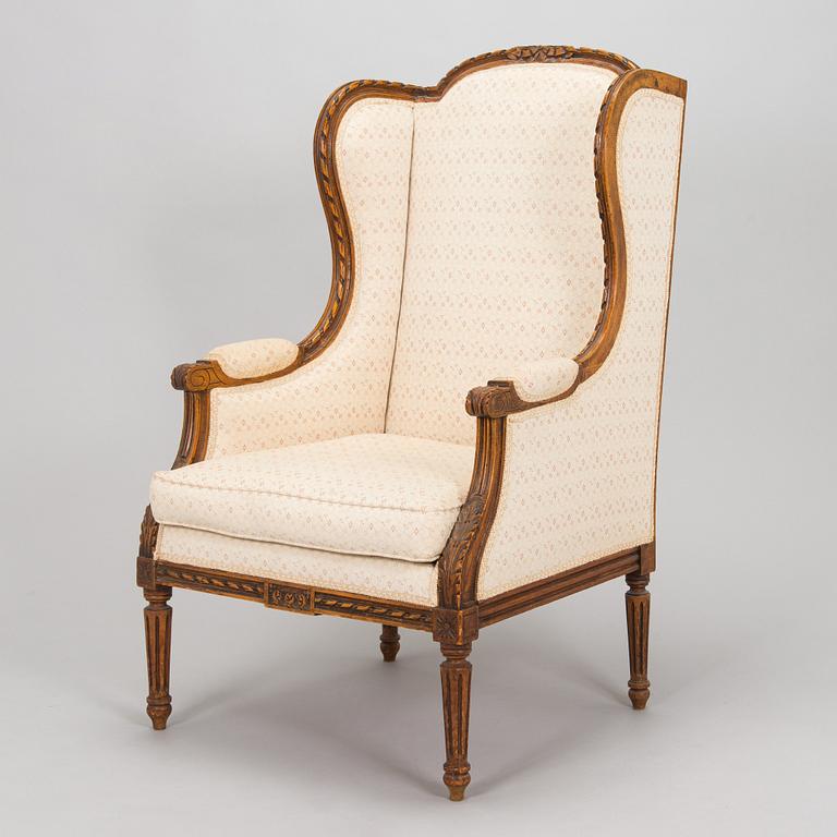 Nojatuoli, Bergère, Louis XVI -tyyli, 1900-luvun alkupuoli.