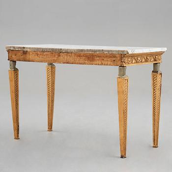 KONSOLBORD, tillskrivet Pehr Ljung (1743-1819) bildhuggare i Stockholm, Sengustavianskt.