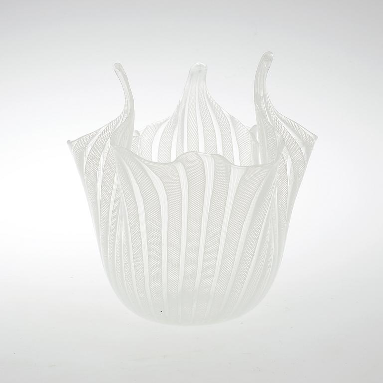 NÄSDUKSSKÅL, glas, "Fazzoletto", Fulvio Bianconi och Paolo Venini, Venini, Murano, Italien, 1900-talets andra hälft.
