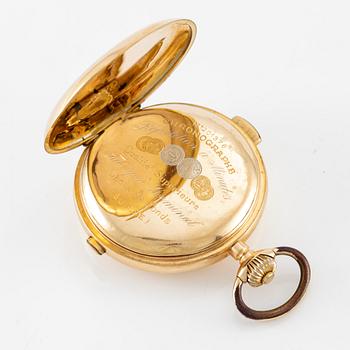 Pocket watch, 18K gold, minute repeater, chronograph, 57 mm.
