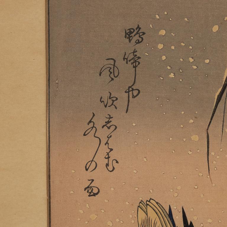Ando Utagawa Hiroshige, efter, färgträsnitt, ett par, Japan, 1900-tal.