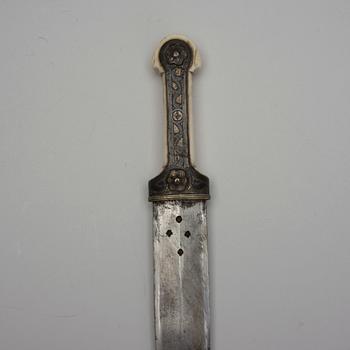 KINDJAL, Ryssland, 1800-tal, silver och niello-beslag.