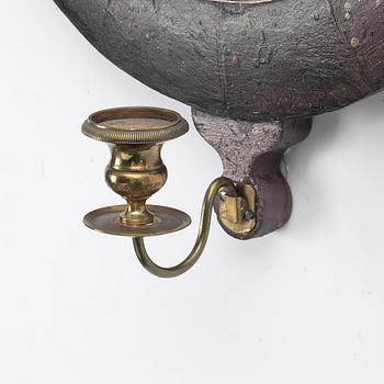 Spegellampetter, ett par, för ett ljus, Sverige, 1800-talets senare del.