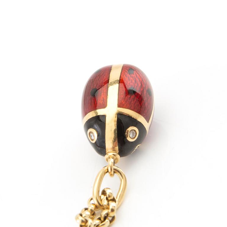 Fabergé pendant in 18K gold and enamel, numbered 167/1000, crafted by Victor Mayer.