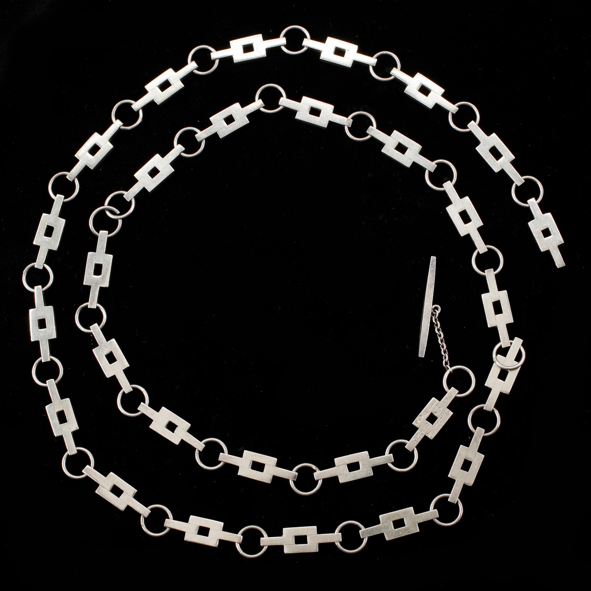 HALSCOLLIER, sterlingsilver, Elov Arenhill, Elona, Malmö 1962. Vikt ca 70 gram.