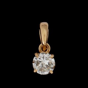 Diamantgradering · HÄNGE, 18k guld med briljantslipad diamant ca 0,33 ct. Vikt ca 0,5 gram.