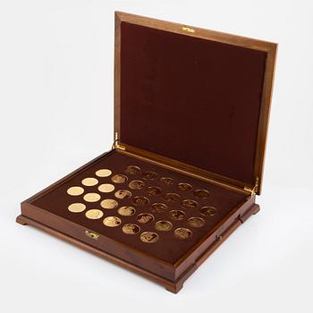 Mynt, 31 st, förgyllt sterlingsilver, med motiv efter Johannes Vermeer, Franklin Mint.