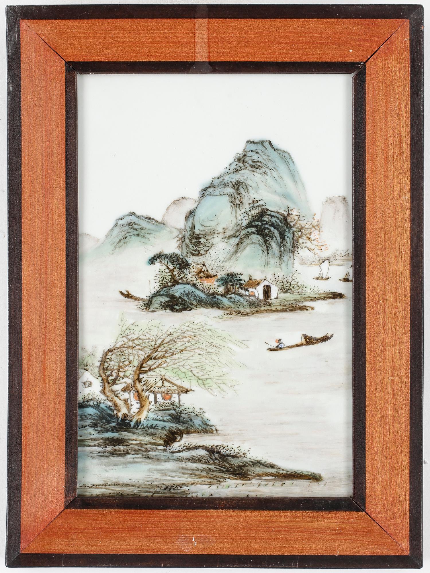 PLAKETTER, 4 st, porslin, Kina, modern tillverkning.