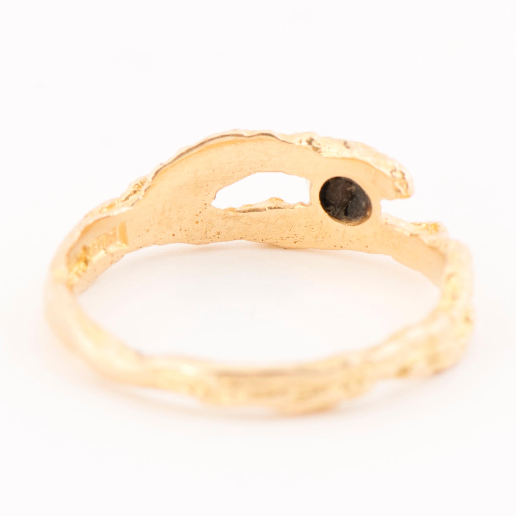 A BJÖRN WECKSTRÖM RING, "Diamond pond", 8/8 cut diamond, 18K gold. Lapponia 1972.
