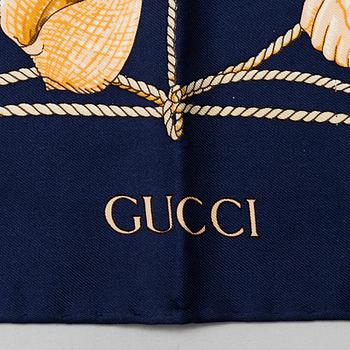 HERMÈS and GUCCI, two silk scarves.