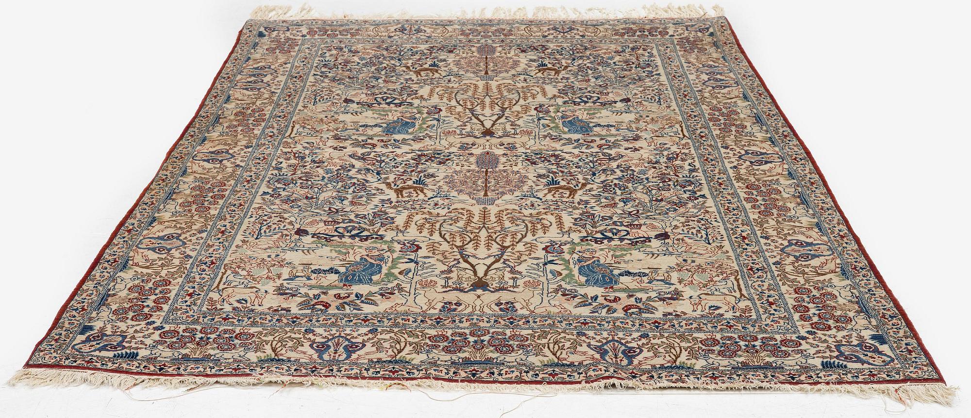 Matta, semiantik Nain Tudeshk, centrala Persien, ca 244 x 148 cm.