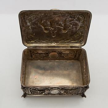 Box, silver circa 1900 Baroque style.