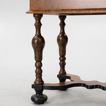 A Swedish late Baroque burr-alder table, first part 18th century.