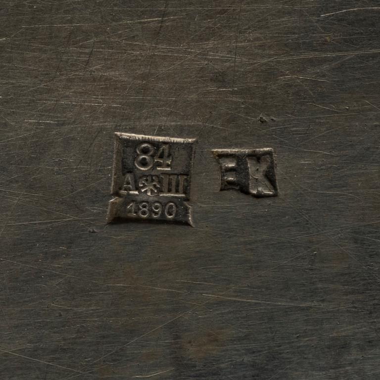 A SILVER BOWL BY ERIK AUGUST KOLLIN S:T PETERSBURG 1890.